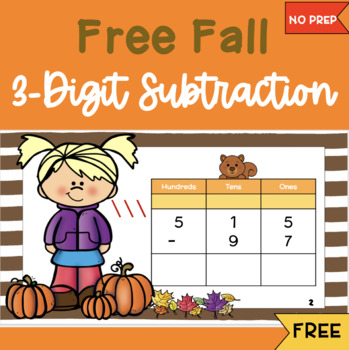 Preview of Free_FALL_3-Digit Subtraction Review | Digital Resource