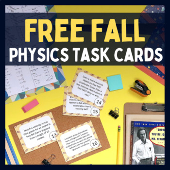 Preview of Free Fall & Acceleration Due to Gravity Task Cards - Free Fall Physics Activity