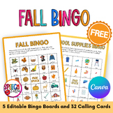 Free Fall Bingo Cards Printable