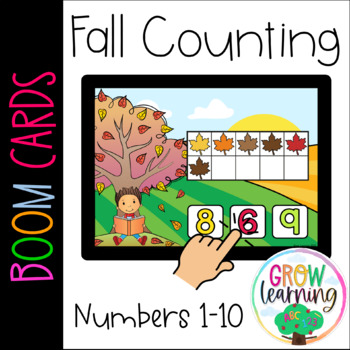 Preview of Free Fall Counting to 10 BOOM Cards™️ Learning for Pre-K Math Centers