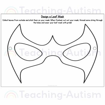 Free Fall Craft | Autumn Leaves Mask Craft by Teaching Autism | TPT