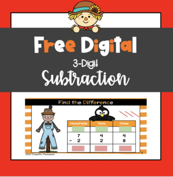 Preview of Free Fall: Digital 3 Digit Subtraction with Regrouping | Digital Resource