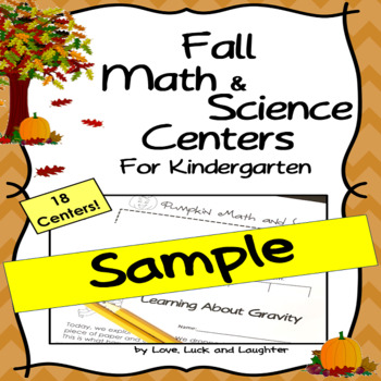 Preview of Free Fall Math Centers for Kindergarten