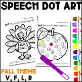 Fall Speech Therapy Dot Art: F, V, L, R (Stopping and Gliding)