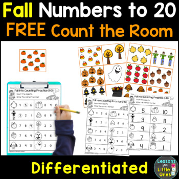 Preview of Free Fall Write the Room Count the Room for Numbers 1-10 Differentiated
