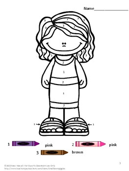 free family theme color by number worksheets kindergarten coloring pages