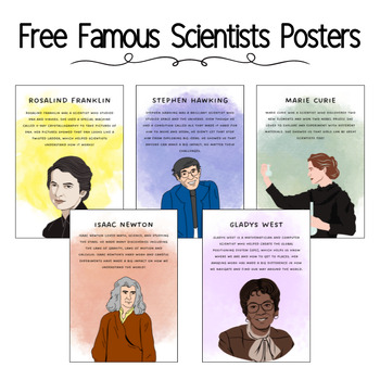 Preview of Free Famous Scientists Posters (6 Posters)