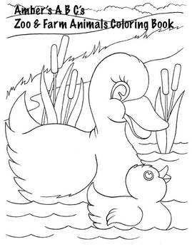 Preview of Free Farm and Zoo Baby Animals Coloring Book