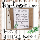 Free Farmhouse Themed 4 Kinds of Sentences Posters
