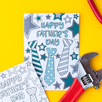 Free Father's Day Coloring Card | Printable gift card for dad for