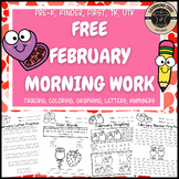 Free February Morning Work Packet PreK Kindergarten First 