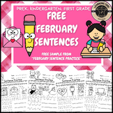 Free February Sentences Writing Activities No Prep PreK Ki