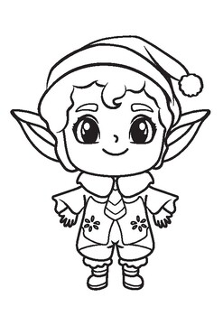 Preview of Free Festive Elf Delight Coloring pages