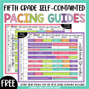 Preview of Free Fifth Grade Pacing Guide | Includes full pacing guide and examples