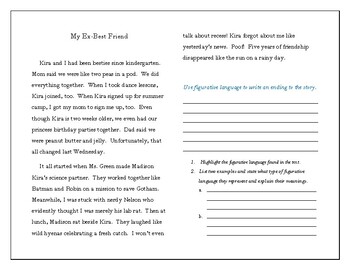 Preview of Free Figurative Language Passages and Writing Activities