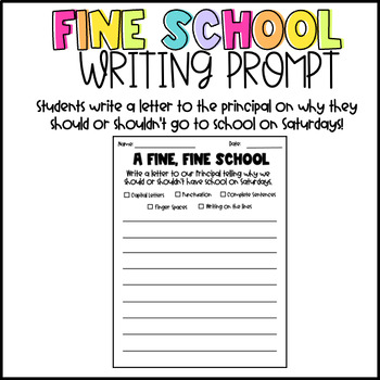 FREE Fine School Opinion Writing | Should There Be School on Saturdays