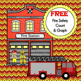 Free Fire Safety Count and Graph Pre-K thru Grade 1