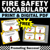 FREE Fire Saftey Fall Vocab Practice Vocabulary Words Work