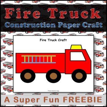 Preview of Free Fire Truck Craft Shapes Template Great for Fire Safety Week