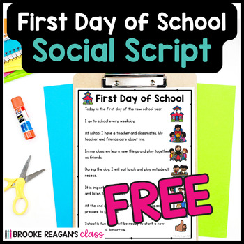 Preview of Free First Day of School Social Script