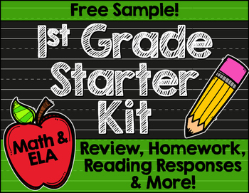 Preview of Free First Grade Back to School Printables: Math & ELA