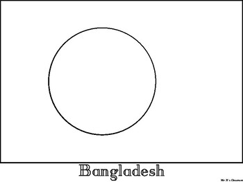 Preview of Free! Flag of Bangladesh Coloring Sheet! Global Learning.
