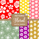 Free Floral Patterns Set 3 - Simple Flat Minimalist Digita