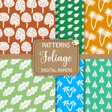 Free Foliage Patterns - Simple Flat Minimalist Digital Pap