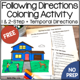 Free Following Directions Coloring Sheets - 1 & 2 Step Dir