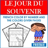Free French Memorial/Veterans Day: Color By Number and By 