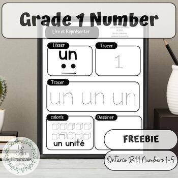 Preview of Free French Ontario Grade 1 Math Number Sense Le sens du Nombre Lire et Ecrire