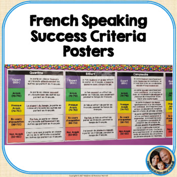 Preview of Free - French Speaking Success Criteria Posters - Communication orale critères