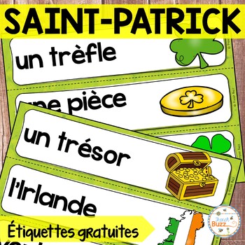 Preview of French St. Patrick's Day Word Wall Free - La Saint-Patrick - Vocabulaire gratuit