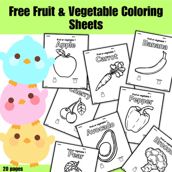 Preview of Free Fruit & Vegetable Coloring Sheets {Healthy Fun for Kids}