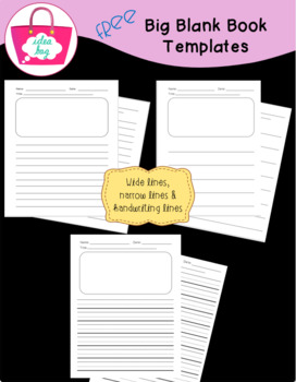 Preview of Free Full Page Blank Book Template for Story & Writer's Workshop (Idea Bag)