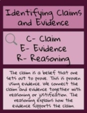 Free/Fully Editable- Identifying Claims, Evidence, and Reasoning 
