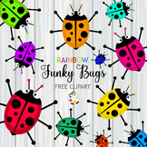 Free Funky Ladybug Clipart - Colorful Rainbow Spotted Bugs