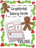 Free Gingerbread Baking Center- Number Recognition