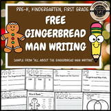 Free Gingerbread Writing Activities PreK Kindergarten Firs