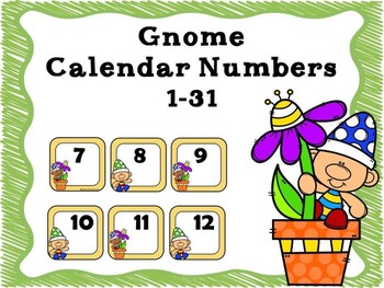 free gnome calendar numbers 1 31 by kathys kreations tpt