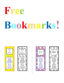 Free Grammar Bookmarks! by Maria Faustina | Teachers Pay Teachers