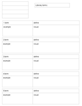 Preview of Free Graphic Organizer for Vocabulary or Literary Terms