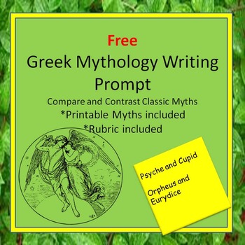 Preview of Free Greek Mythology Writing Assignment Common Core Activity