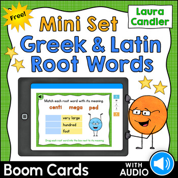 Preview of Free Greek and Latin Root Words Boom Cards (Self-Grading with Audio)