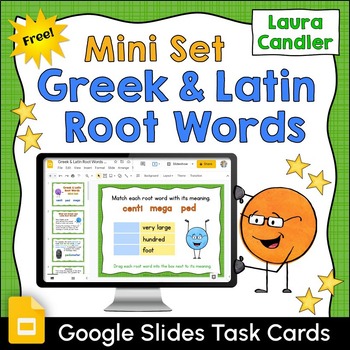 Preview of Free Greek and Latin Root Words Google Slides Task Cards