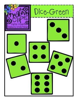 Preview of {Free} Green Dice Clipart {Creative Clips Digital Clipart}