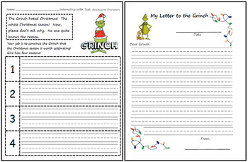 grinch writing paper
