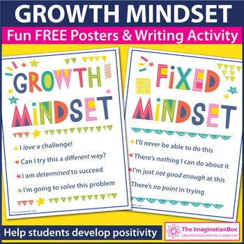 Preview of Free Growth Mindset Posters, Bulletin Board and Classroom Decor