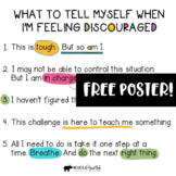 Free Growth Mindset, Social Emotional Learning, CBT Coping Statements Poster