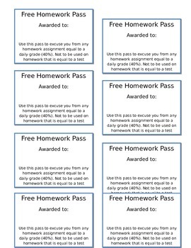 Preview of Free HW/Drop Lowest Grade Passes